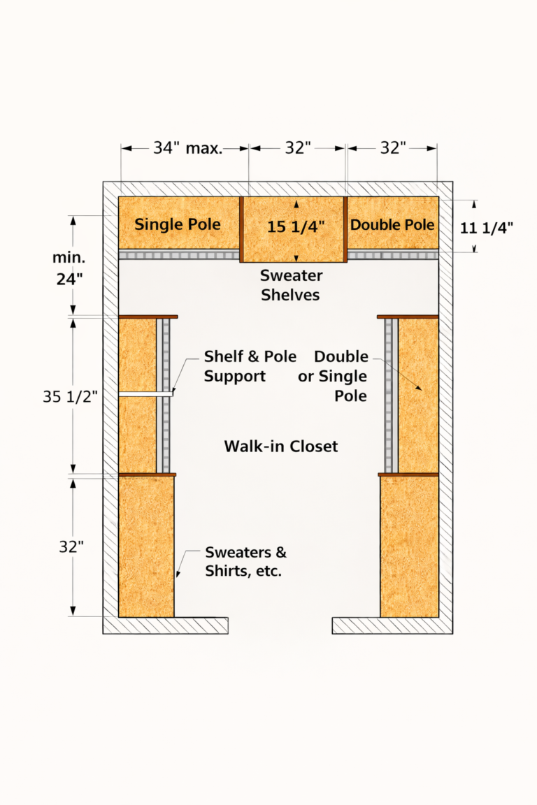 Small Walk-In Closet Layouts That Actually Work (5×5 to 6×8) 2026