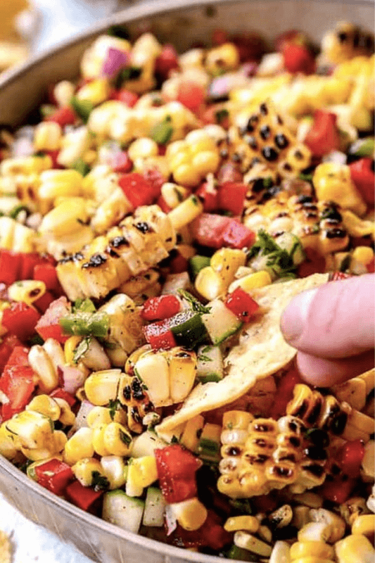Grilled corn salsa for 4th of July party food ideas